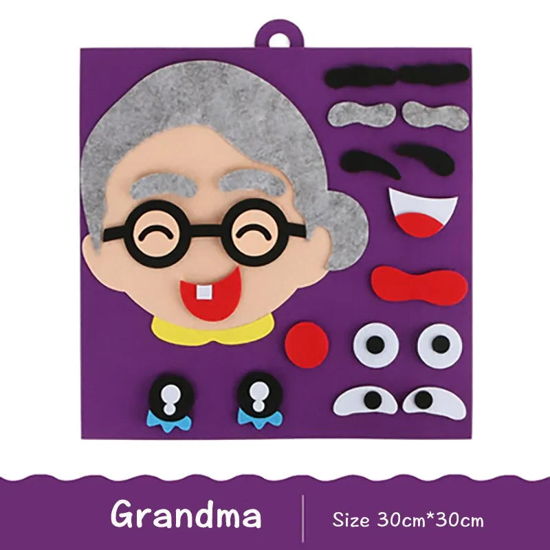 DIY Emotion Change Puzzle Toys Creative Facial Expression Kids Learning Educational Toys for Children Funny Set Fun Gift SEL School Primary School Homeschool Feeling