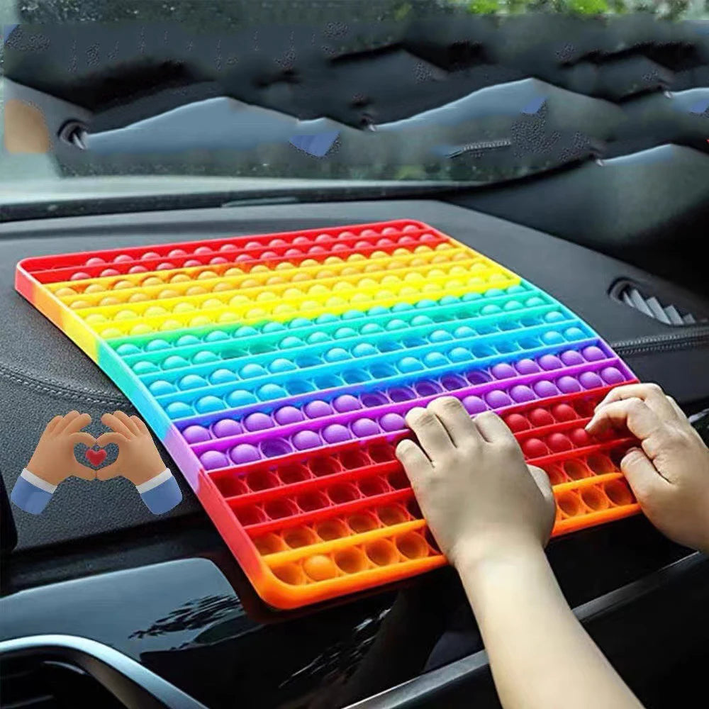 Big Size 30Cm Rainbow Fidget Toys Push Bubble anti Stress Toy Autism Needs Squishy Stress Reliever Toys for Kids Pop It Help Aids