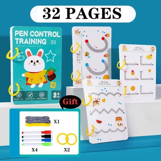 Magical Tracing Workbook Control Training Book Reusable Magic Practice Copybook Children Montessori Drawing Education Stationery Learning Writting