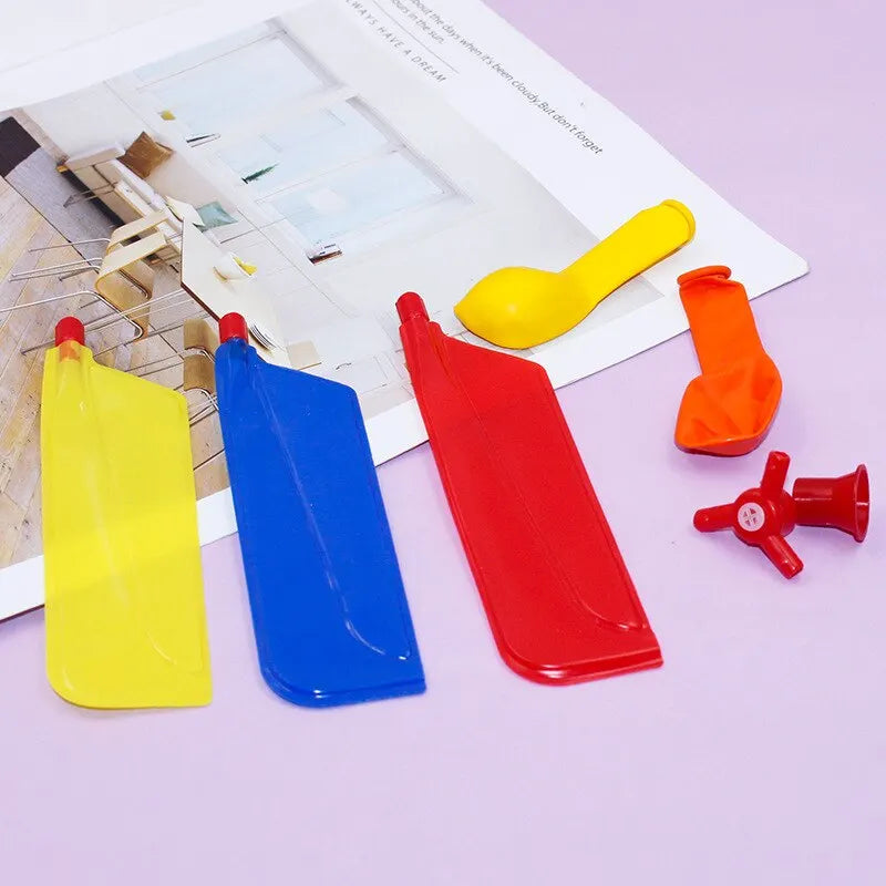 3/6 Pcs Children Balloon Airplane Outdoor Toy Science Experiment Mechanics Teaching Balloon Helicopter