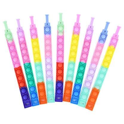 Colorful Silicone Bracelet Anxiety Sensory for Autism Adult Pops Bubble Simple Dimple Toy Fidget anti Stress Relief Toys Game Cute Calming 