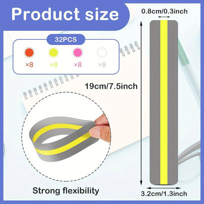 30 Pieces Colorful Bookmark- Guided Reading Strips，Helps with Dyslexia for Students and Teacher Classroom Supply Assistant Aids Colorfull Helpfull Rulers Reading