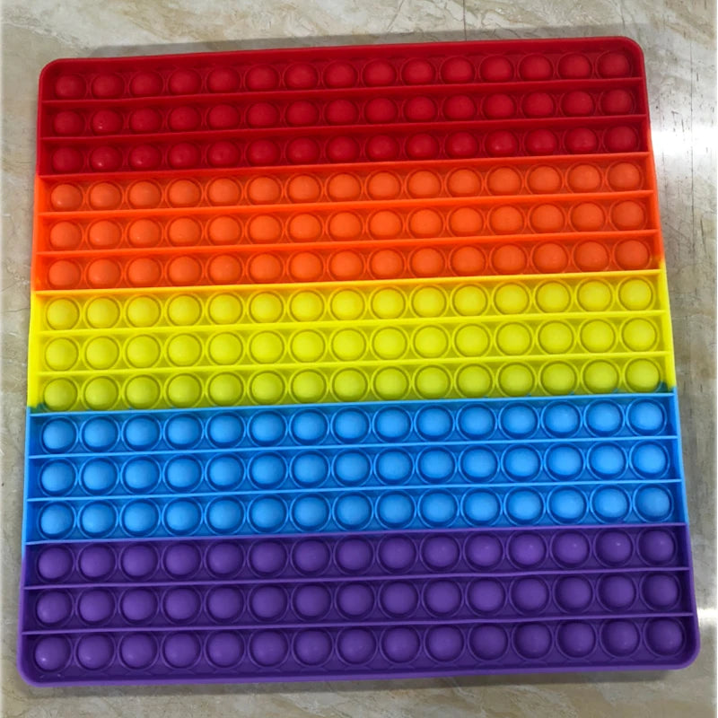 Big Size 30Cm Rainbow Fidget Toys Push Bubble anti Stress Toy Autism Needs Squishy Stress Reliever Toys for Kids Pop It Help Aids