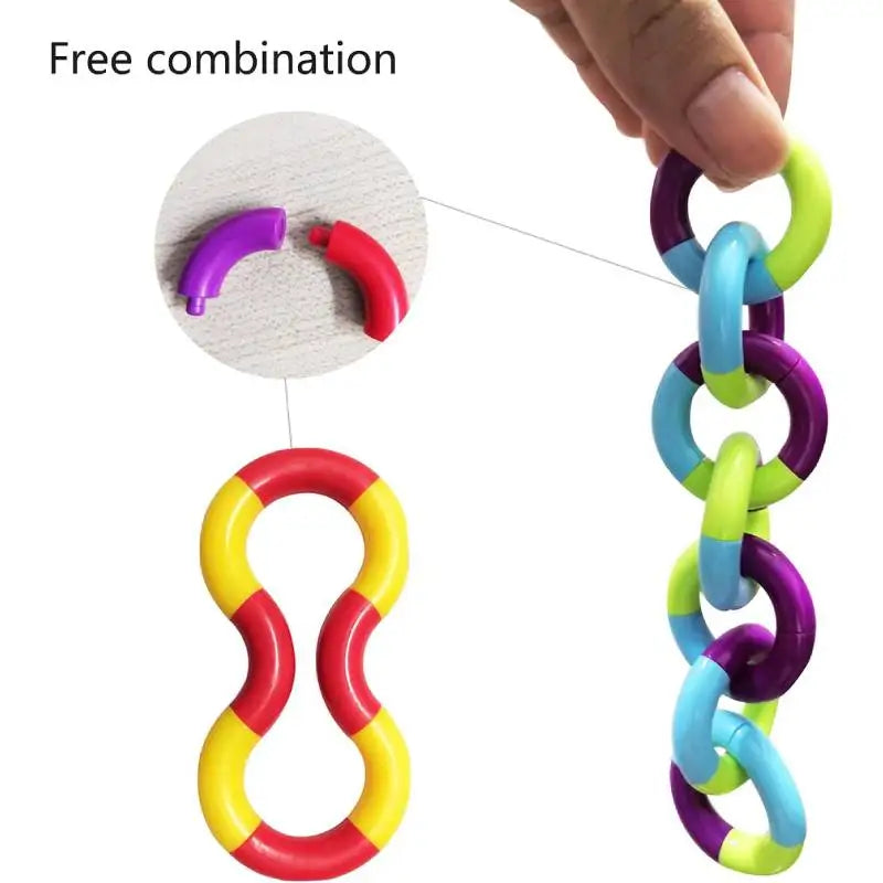 3Pcs Tangle Fidget Toy Twisting Sensory Toy Hand-Eye Coordination Toy Anxiety Relief Finger Toy for Kid Adult Fine Motor Skills SEL Regulation Emotion Motricity