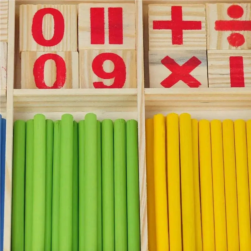 Children Math Teaching Aids, Counting Sticks, Arithmetic Learning Box, Wooden Educational Toys, Montessori Education