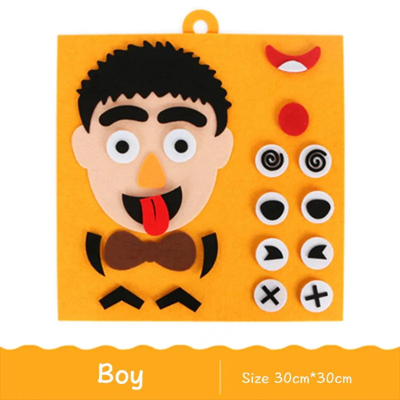 DIY Emotion Change Puzzle Toys Creative Facial Expression Kids Learning Educational Toys for Children Funny Set Fun Gift SEL School Primary School Homeschool Feeling