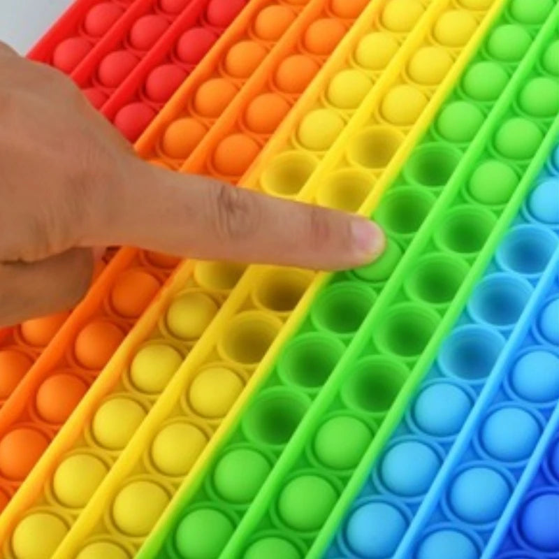 Big Size 30Cm Rainbow Fidget Toys Push Bubble anti Stress Toy Autism Needs Squishy Stress Reliever Toys for Kids Pop It Help Aids