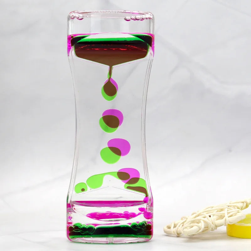 Liquid Motion Bubbler Timer Pack of Colorful Hourglass Liquid Bubbler Fidget Sensory Anxiety Calm Autism Children Activity Relax SEL