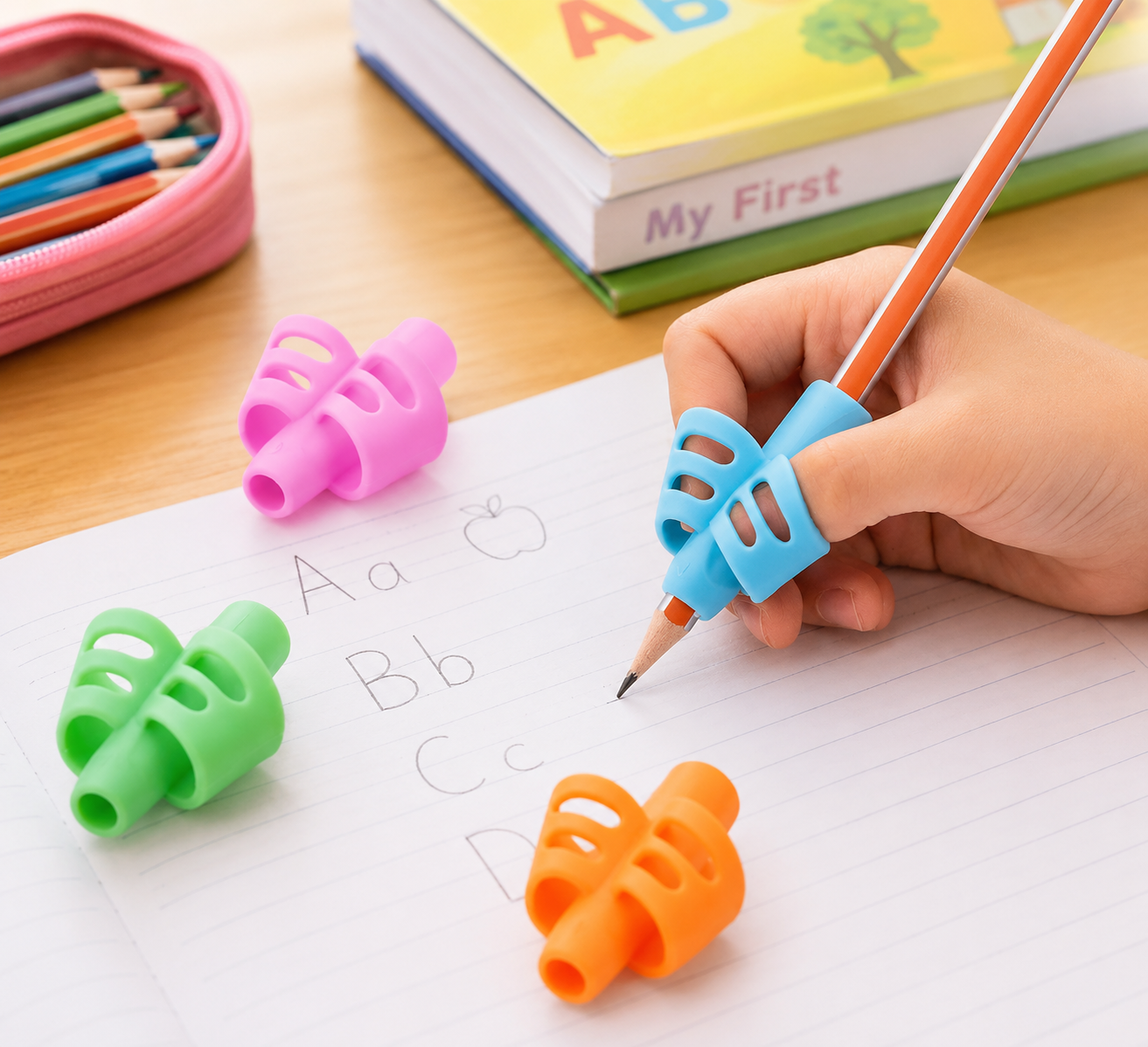 2Pcs/Set Montessori Toys Kids Educational Toys for Children Early Learning Hold Pencil Corrector Montessori School Writting Motricity Helping Children Pencil Hold