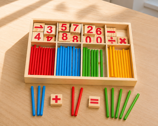 Children Math Teaching Aids, Counting Sticks, Arithmetic Learning Box, Wooden Educational Toys, Montessori Education