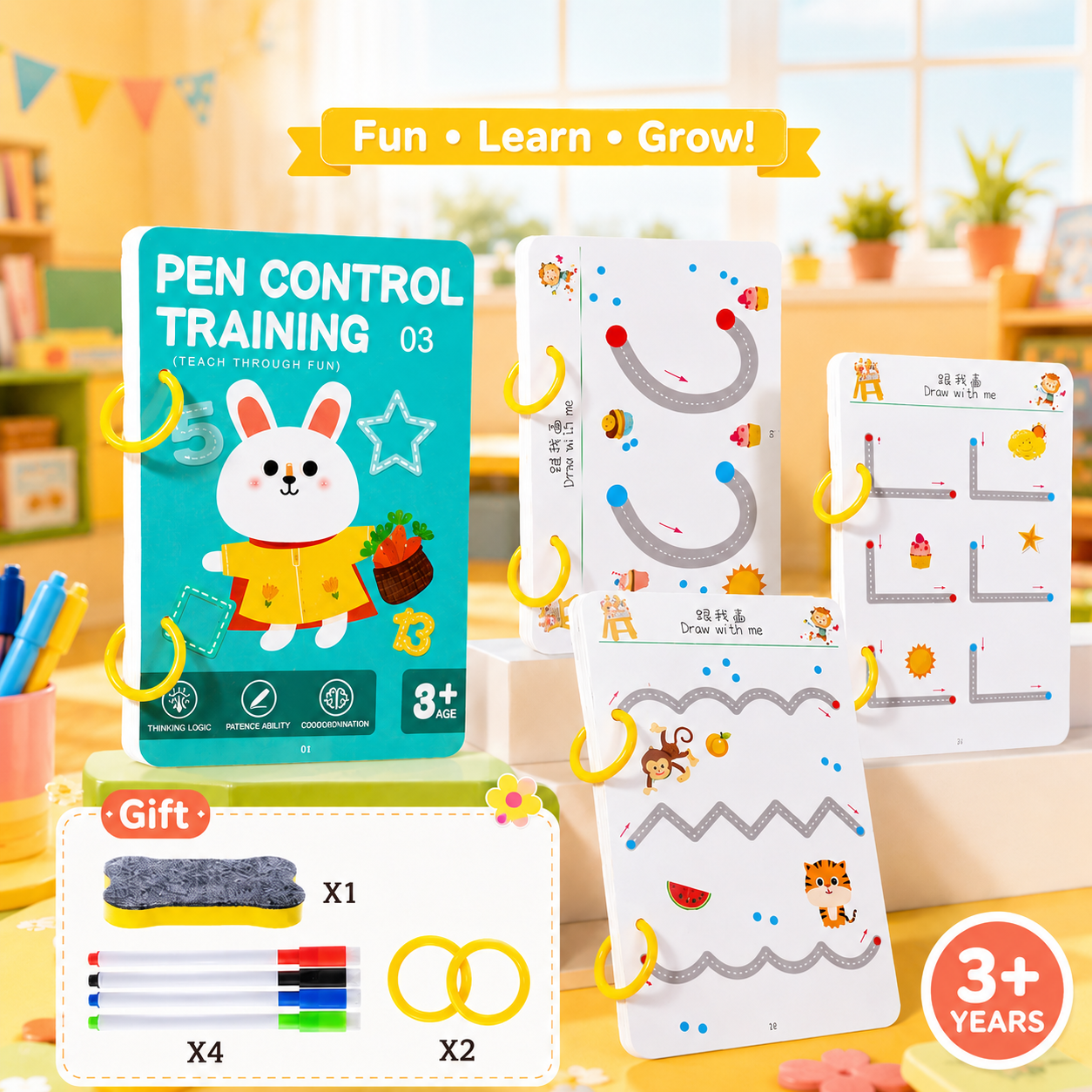 Magical Tracing Workbook Control Training Book Reusable Magic Practice Copybook Children Montessori Drawing Education Stationery Learning Writting
