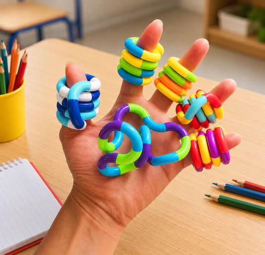 3Pcs Tangle Fidget Toy Twisting Sensory Toy Hand-Eye Coordination Toy Anxiety Relief Finger Toy for Kid Adult Fine Motor Skills SEL Regulation Emotion Motricity