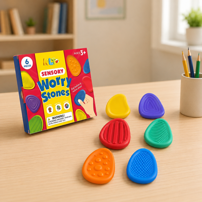 Fidget Toys Adults Sensory Silicone Stone 6 Pack Textured for Autism Kids Calming down Fidget Stress Relief Toys