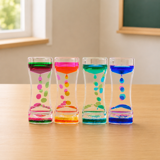 Liquid Motion Bubbler Timer Pack of Colorful Hourglass Liquid Bubbler Fidget Sensory Anxiety Calm Autism Children Activity Relax SEL