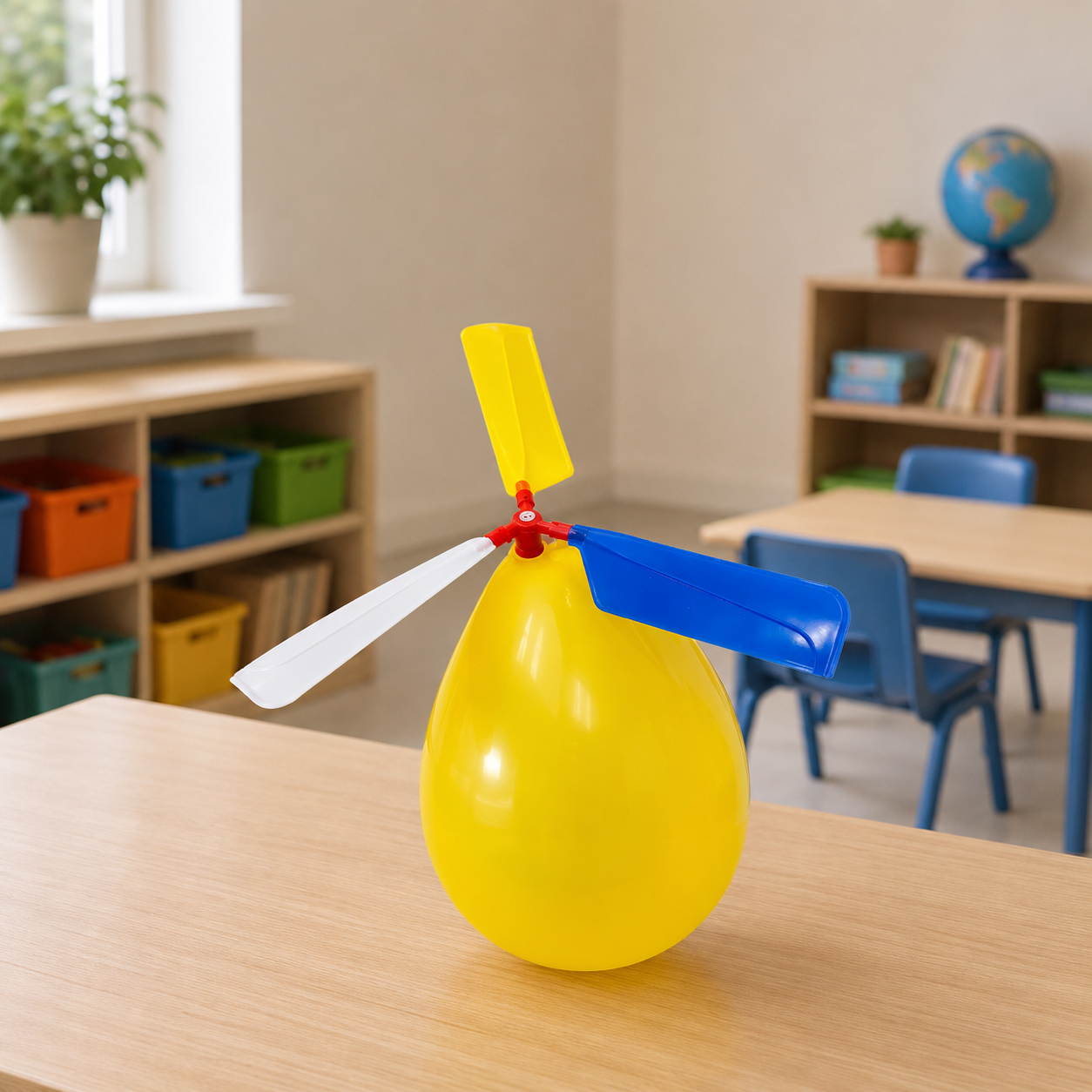 3/6 Pcs Children Balloon Airplane Outdoor Toy Science Experiment Mechanics Teaching Balloon Helicopter