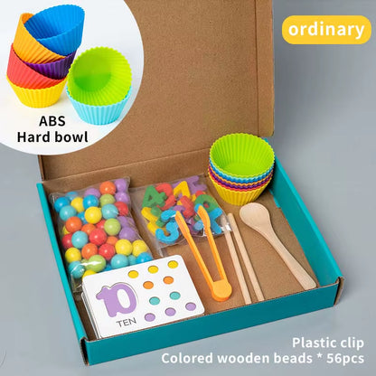 Montessori Math Early Teaching Aids Kids Game Puzzle Clip Beads Number Cognitive Matching Motricity Baby Fine Action Toys Learning