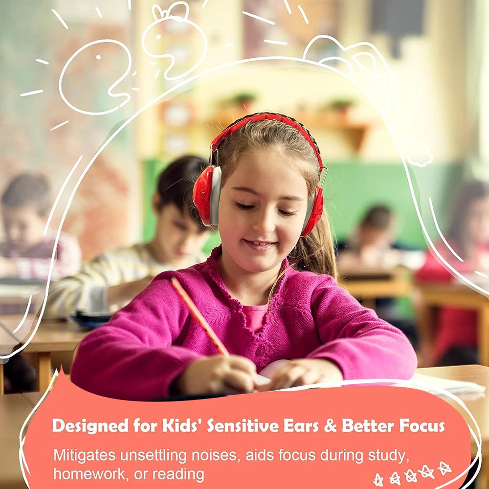 Kid Earmuffs Hearing Safety Protection Passive Noise Reduction Earmuffs Foldable Ear Defenders for Toddler Autism Children Help Aids Tool School Houseschool