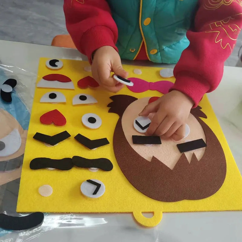 DIY Emotion Change Puzzle Toys Creative Facial Expression Kids Learning Educational Toys for Children Funny Set Fun Gift SEL School Primary School Homeschool Feeling