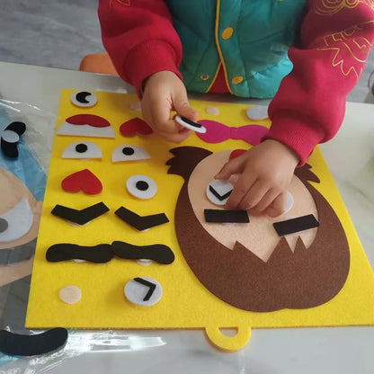 DIY Emotion Change Puzzle Toys Creative Facial Expression Kids Learning Educational Toys for Children Funny Set Fun Gift SEL School Primary School Homeschool Feeling