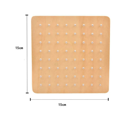 Montessori Toddler Kid Creative Toy Graphics Rubber Tie Nail Boards with Cards Childhood Education Preschool Kids Kindergarten Young Geometry