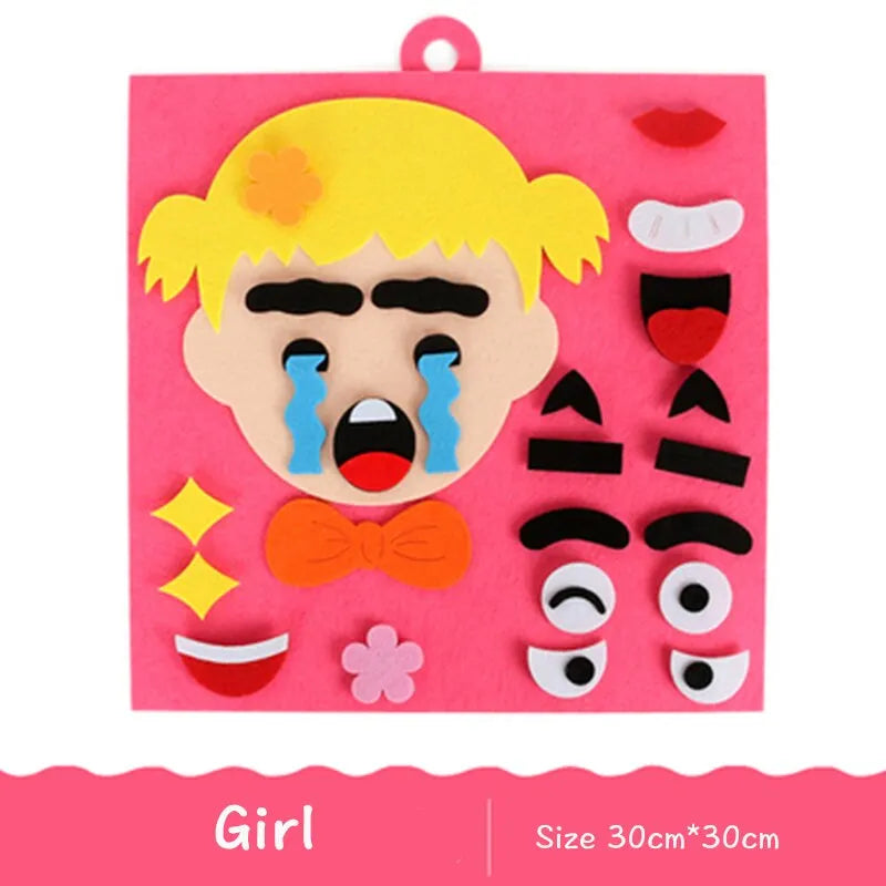 DIY Emotion Change Puzzle Toys Creative Facial Expression Kids Learning Educational Toys for Children Funny Set Fun Gift SEL School Primary School Homeschool Feeling