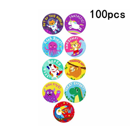 100 Pcs Motivational Stickers for Kids,Teacher Reward Stickers Potty Training Sticker for School Class Tools room Home Cute Positive Kawaii