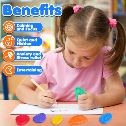 Fidget Toys Adults Sensory Silicone Stone 6 Pack Textured for Autism Kids Calming down Fidget Stress Relief Toys