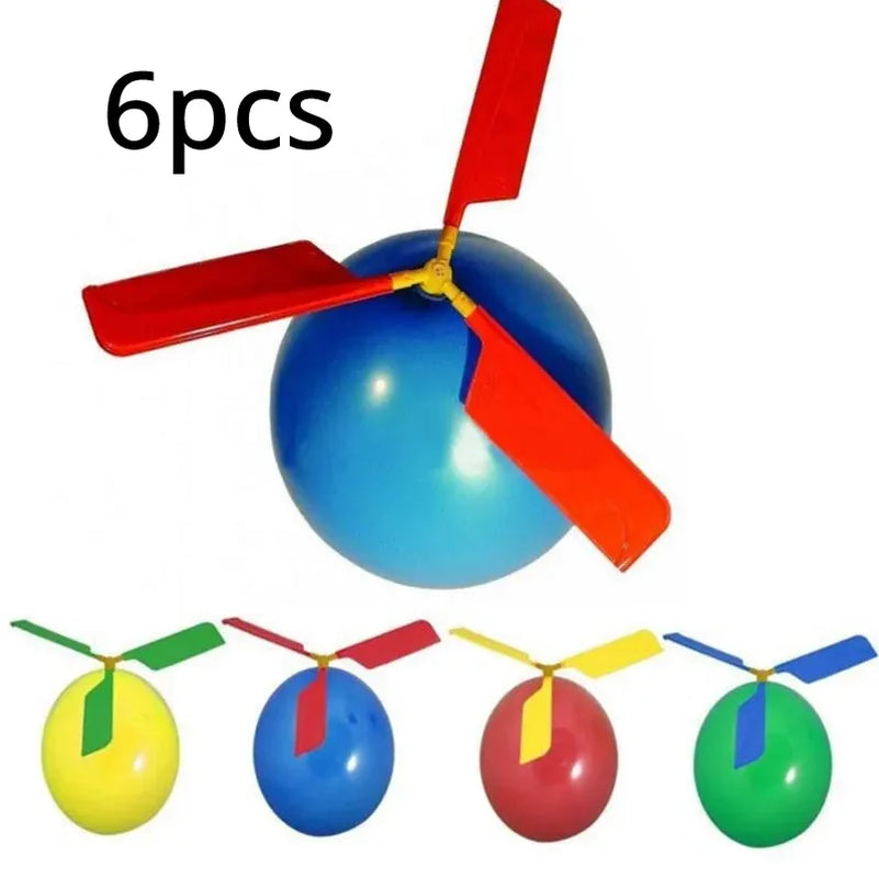 3/6 Pcs Children Balloon Airplane Outdoor Toy Science Experiment Mechanics Teaching Balloon Helicopter
