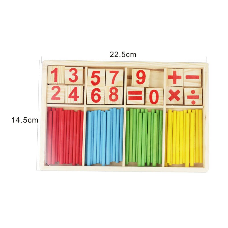 Children Math Teaching Aids, Counting Sticks, Arithmetic Learning Box, Wooden Educational Toys, Montessori Education