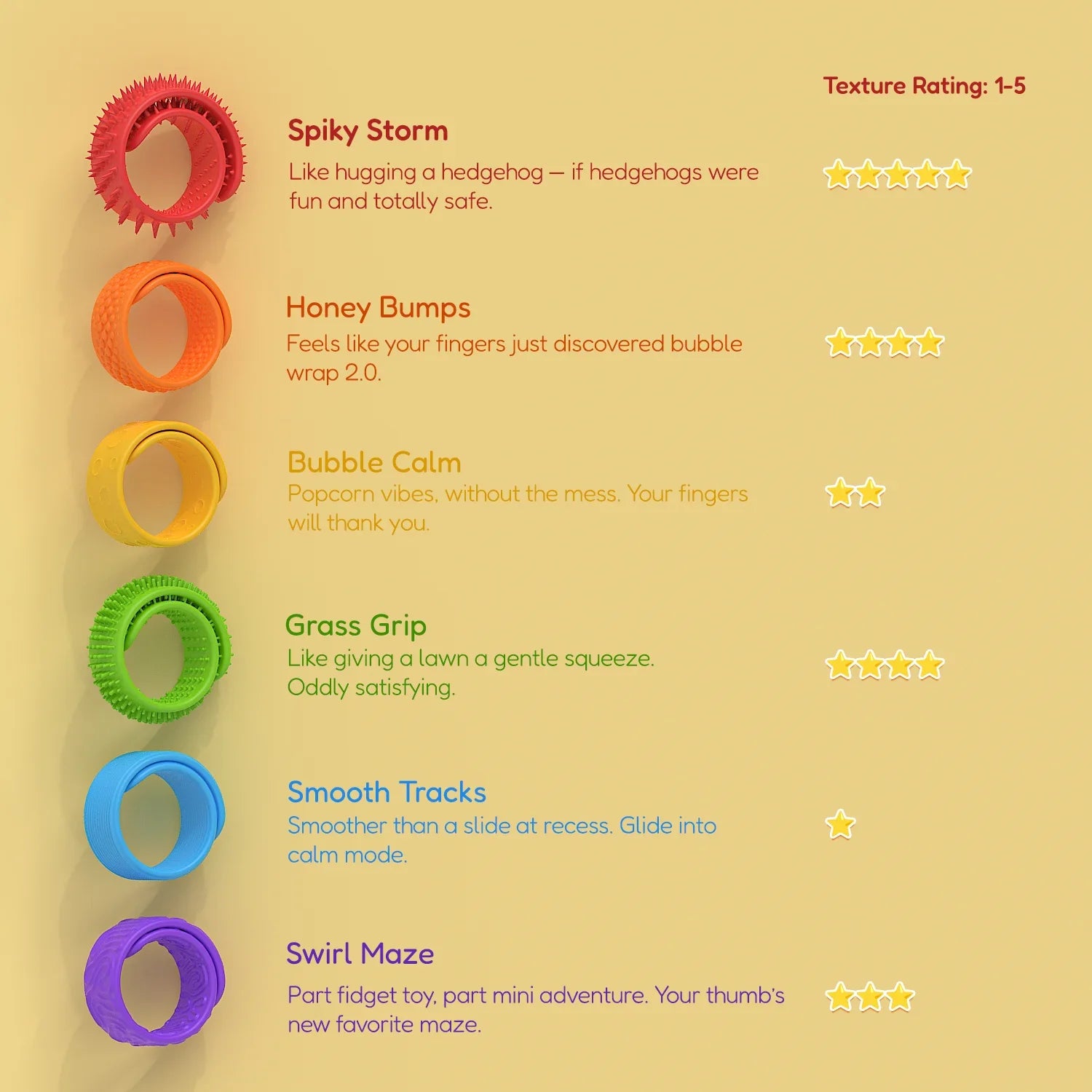 Fidget Toys Slap Bracelets Textured Silicone Sensory Toys for Autism Calming Sensory Toy Stress Fidgets for Adults Office Desk SEL Kids School Houseschooling