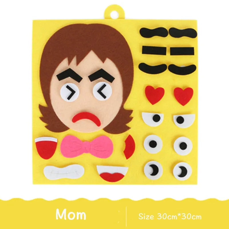 DIY Emotion Change Puzzle Toys Creative Facial Expression Kids Learning Educational Toys for Children Funny Set Fun Gift SEL School Primary School Homeschool Feeling