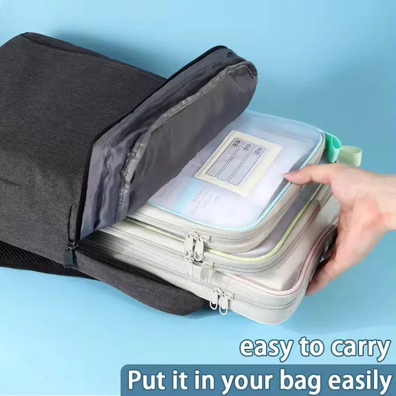 A4 Student Teacher Books Purple Storage Bags Large Capacity Stationery Organizer Bag Folders School Office Supplies Stationary Bag Papers