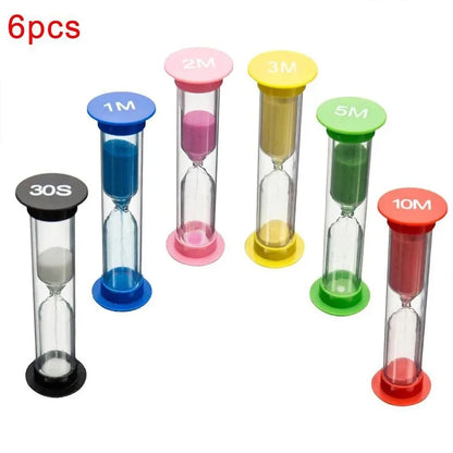 6PCS Sand Hourglass Timer Education School Houseschooling Tool Aids Kids Visual Working Routine Time Learning Autonomy