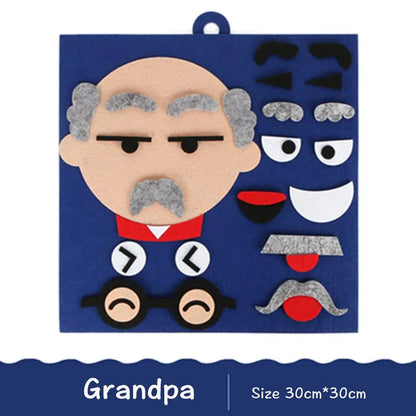 DIY Emotion Change Puzzle Toys Creative Facial Expression Kids Learning Educational Toys for Children Funny Set Fun Gift SEL School Primary School Homeschool Feeling