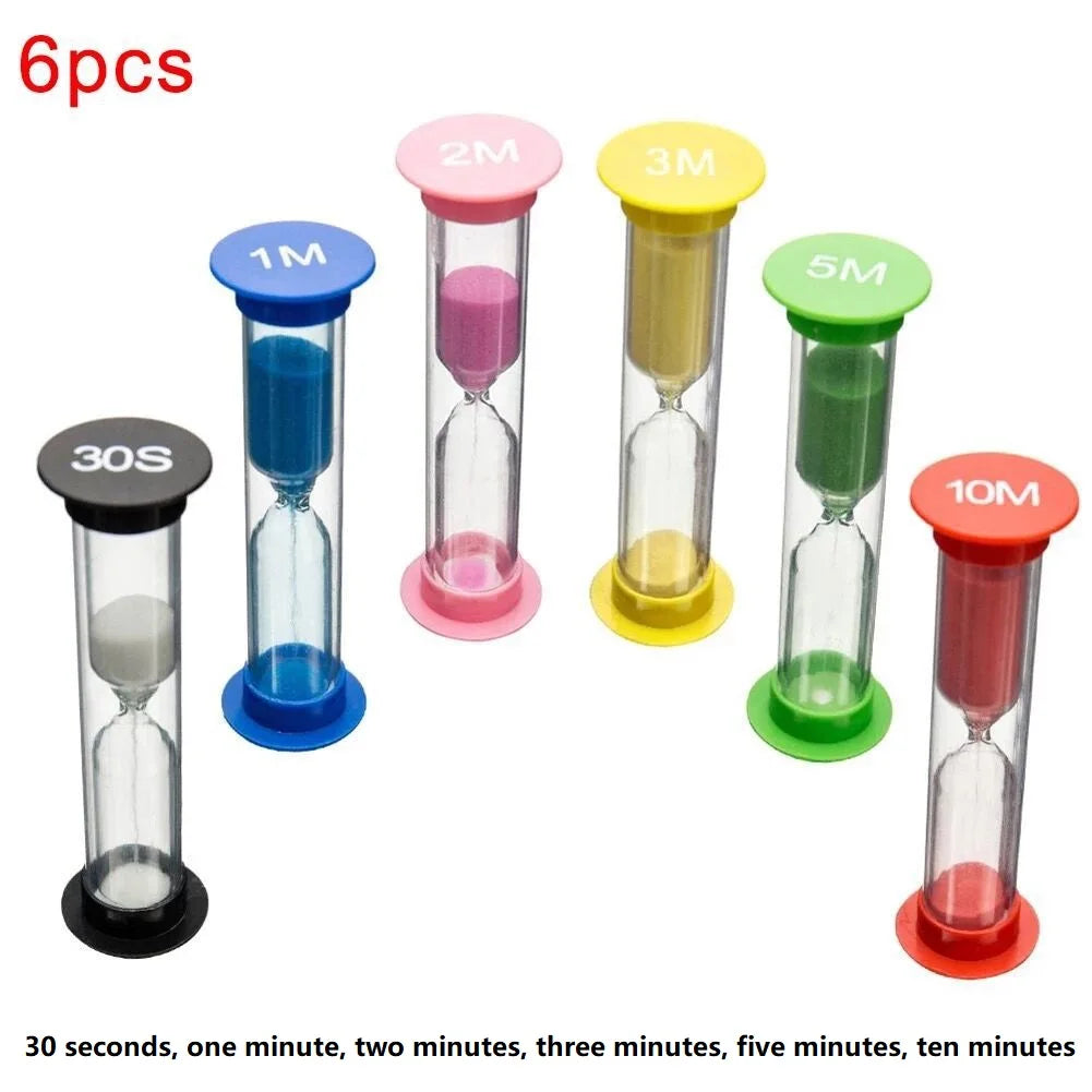 6PCS Sand Hourglass Timer Education School Houseschooling Tool Aids Kids Visual Working Routine Time Learning Autonomy