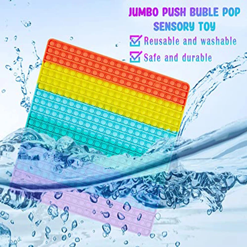 Big Size 30Cm Rainbow Fidget Toys Push Bubble anti Stress Toy Autism Needs Squishy Stress Reliever Toys for Kids Pop It Help Aids
